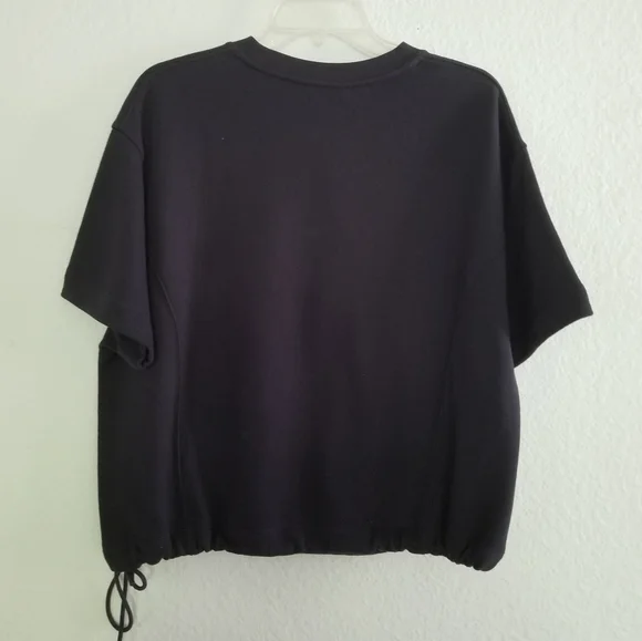 VINCE Drawcord Drop Shoulder Round Neck Boxy Top Blue Size S Small - Picture 5 of 8